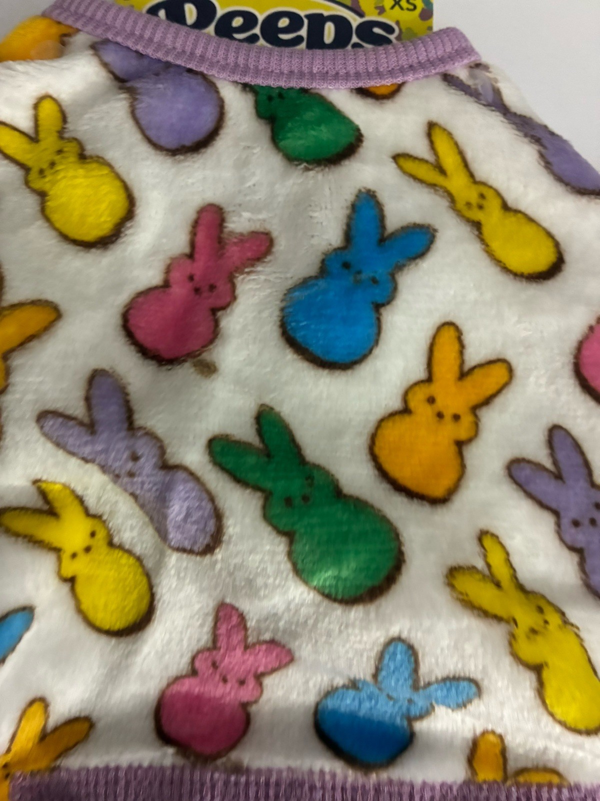 Purple Yellow Velour “PEEPS" All Over! Pet Pajamas Puppy/Dog X-Small - NWT