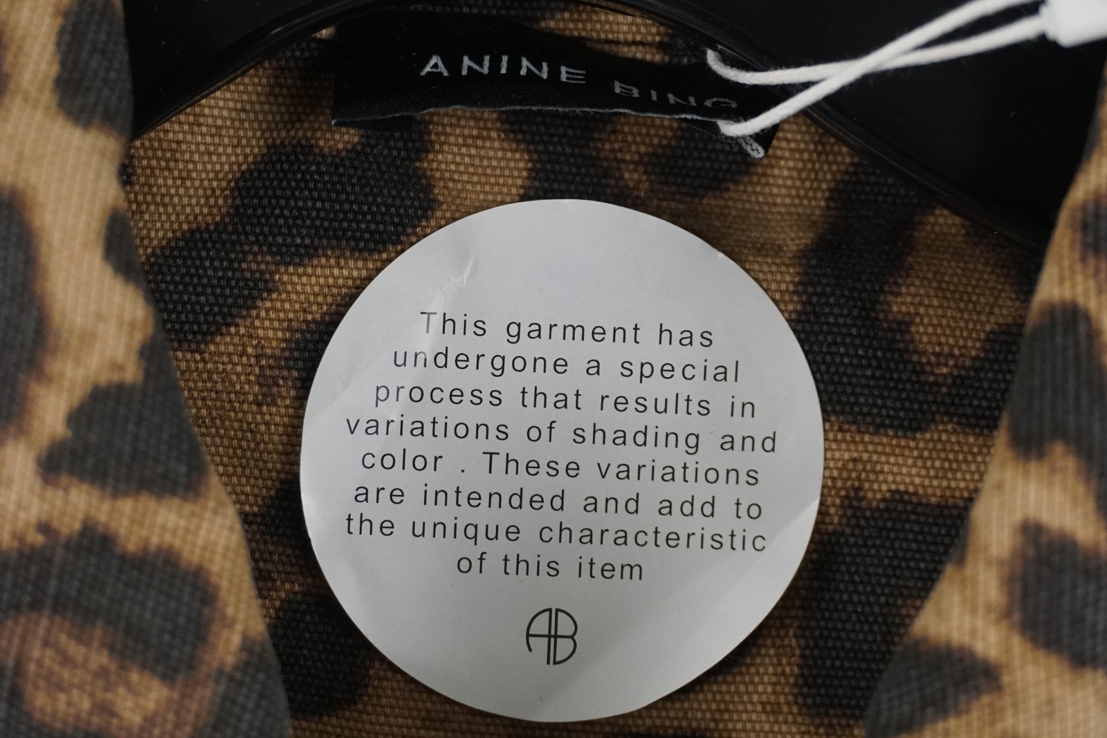 Anine Bing Paxton Shirt in Black & Brown Leopard 100% Cotton - Women's Small