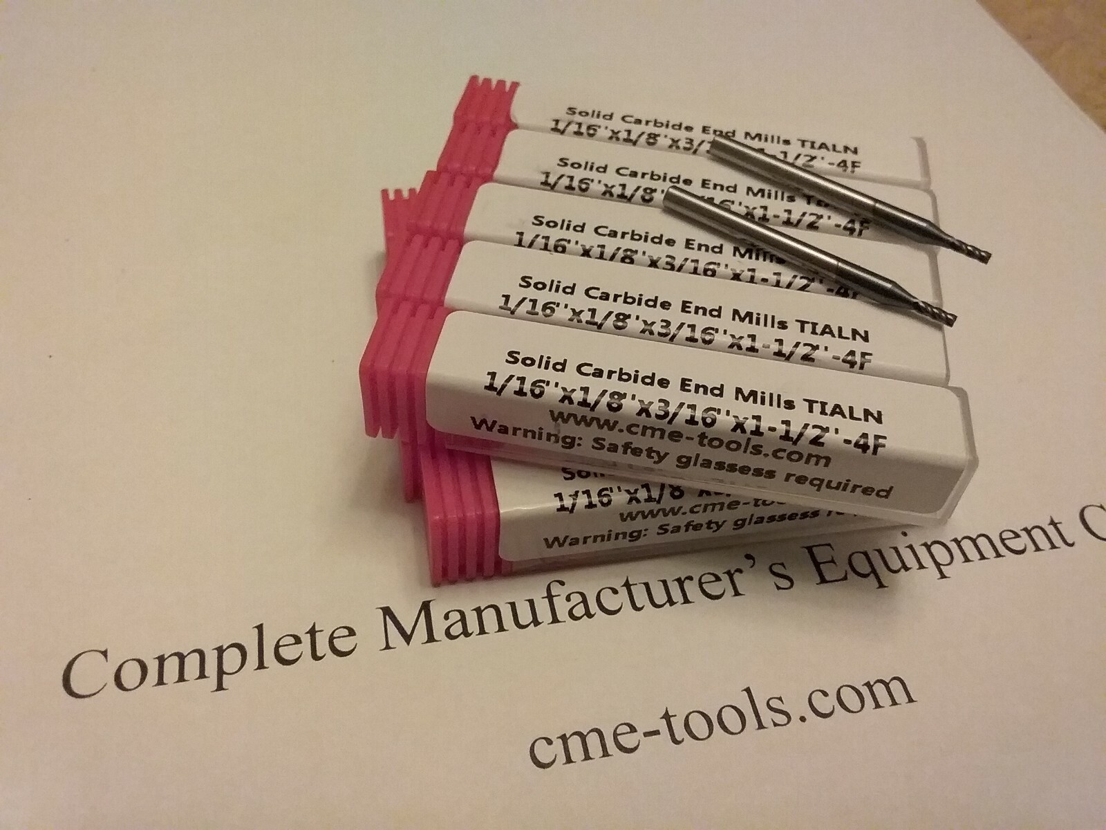 10pcs 1/16" Tialn coated solid Carbide End Mills 4 Flt S/E #1006-TN-116