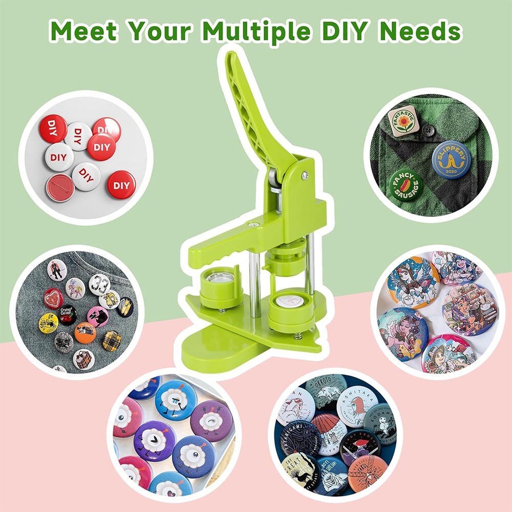 32mm 1.25 Inch Button Maker With 100 Button Supplies Pin Badge Press Machine Kit