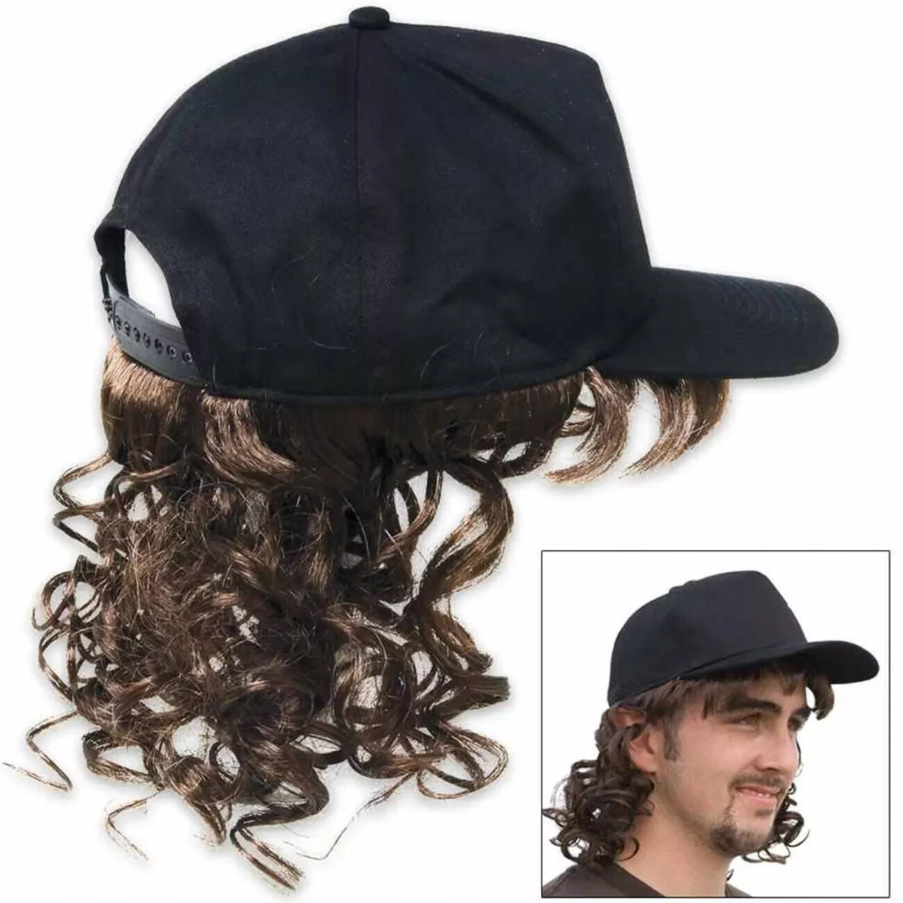 4pc Hillbilly Flip Flops Teeth Billy Ray Mullet Hat Wig Halloween Costume OS Bob