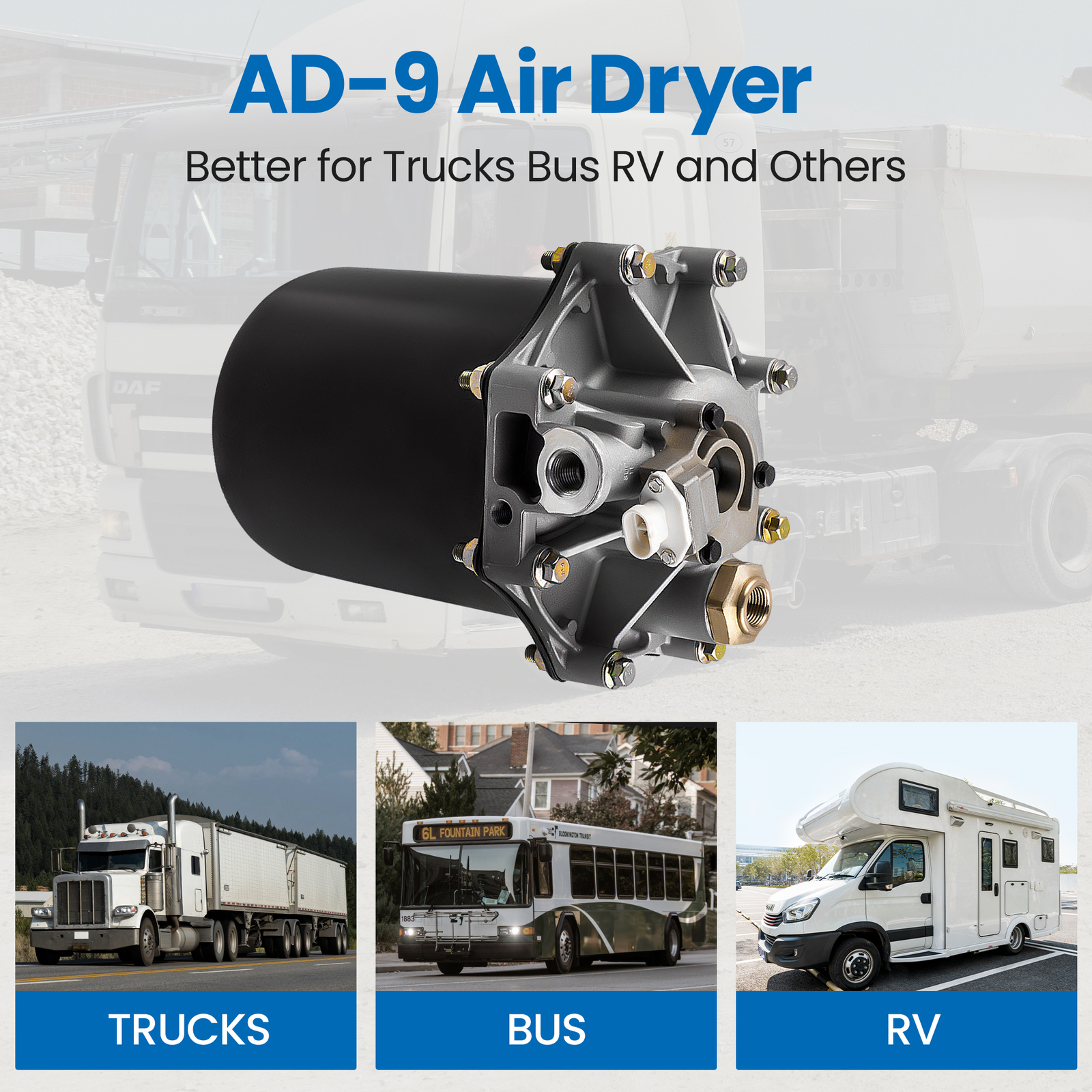 Air Dryer Assembly -12 Volt- Style for Bendix 065225 109685 for BW for benz 1.8L