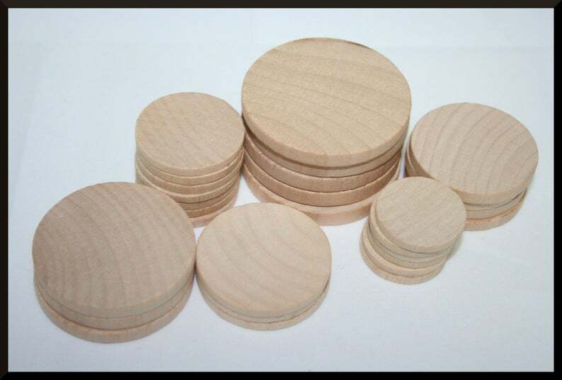 1-Wooden Circles Various Sizes Wood Circle Cutouts Wooden Circles Wood Disc Coin