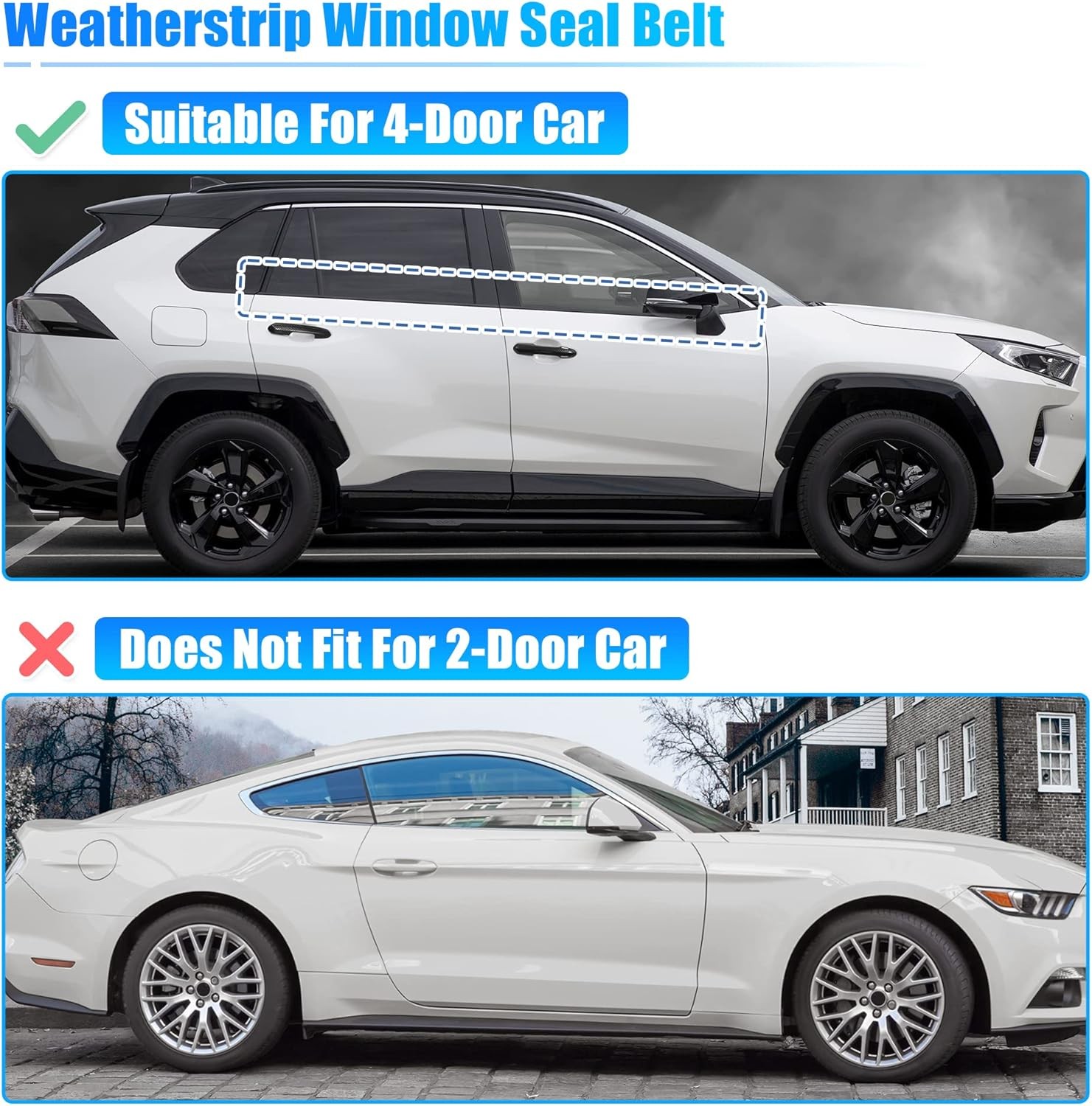 4pcs Weatherstrip Window Trim Seal Belt Car Outside Window Seal Belt for 2012-2