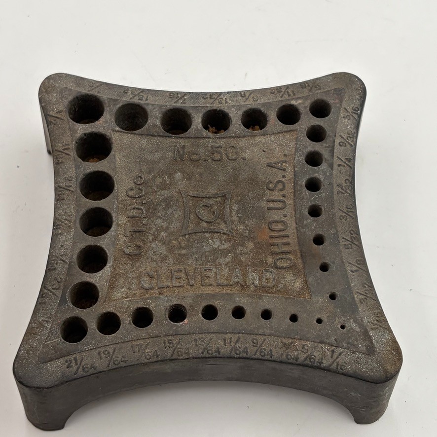 Vintage Cleveland C.T.D. Co No 50 Twist Drill Bit Holder Index - Ohio USA