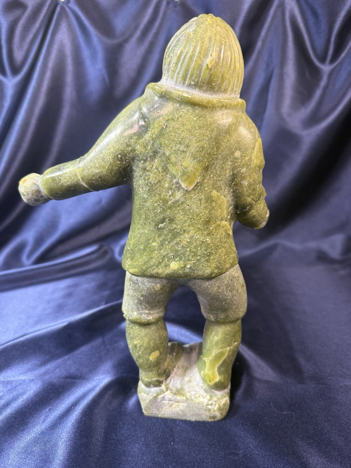 Inuit Tribal Soapstone/Serpentine Hand Carved Signed Sculpture, a Hunter Canada