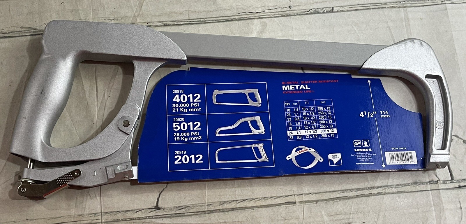 Lenox 4012 Bi-Metal, Shatter Resistant Hacksaw Extended Life 30,000 PSI - NEW