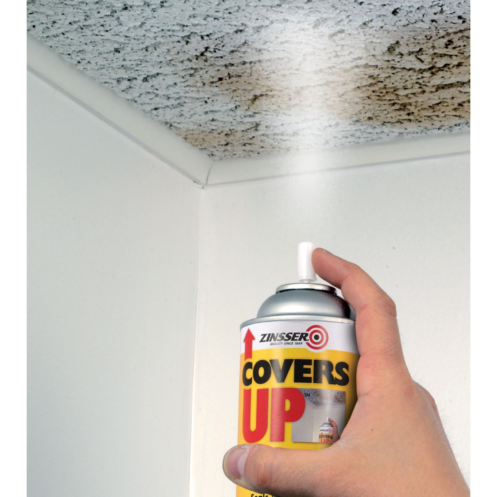 Zinnser, COVERS UP Ceiling Paint & Primer In One, 13 oz Flat White- 03688