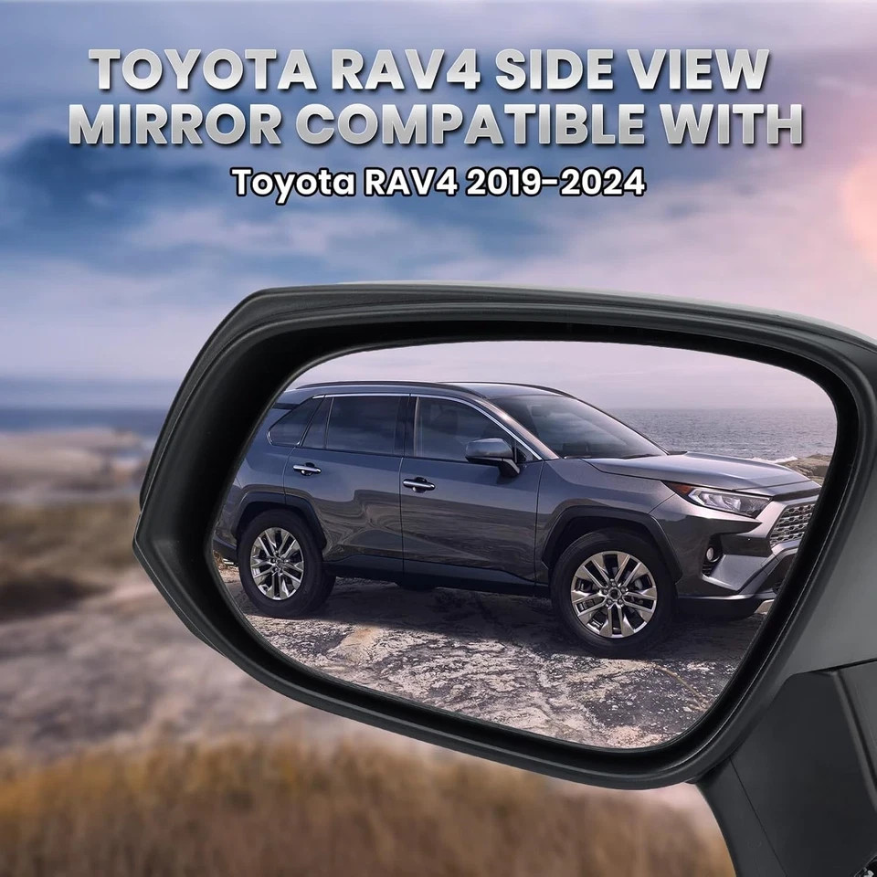 Left Driver Side Mirror Compatible with Toyota RAV4 2019 2020 2021 2022 2023 202