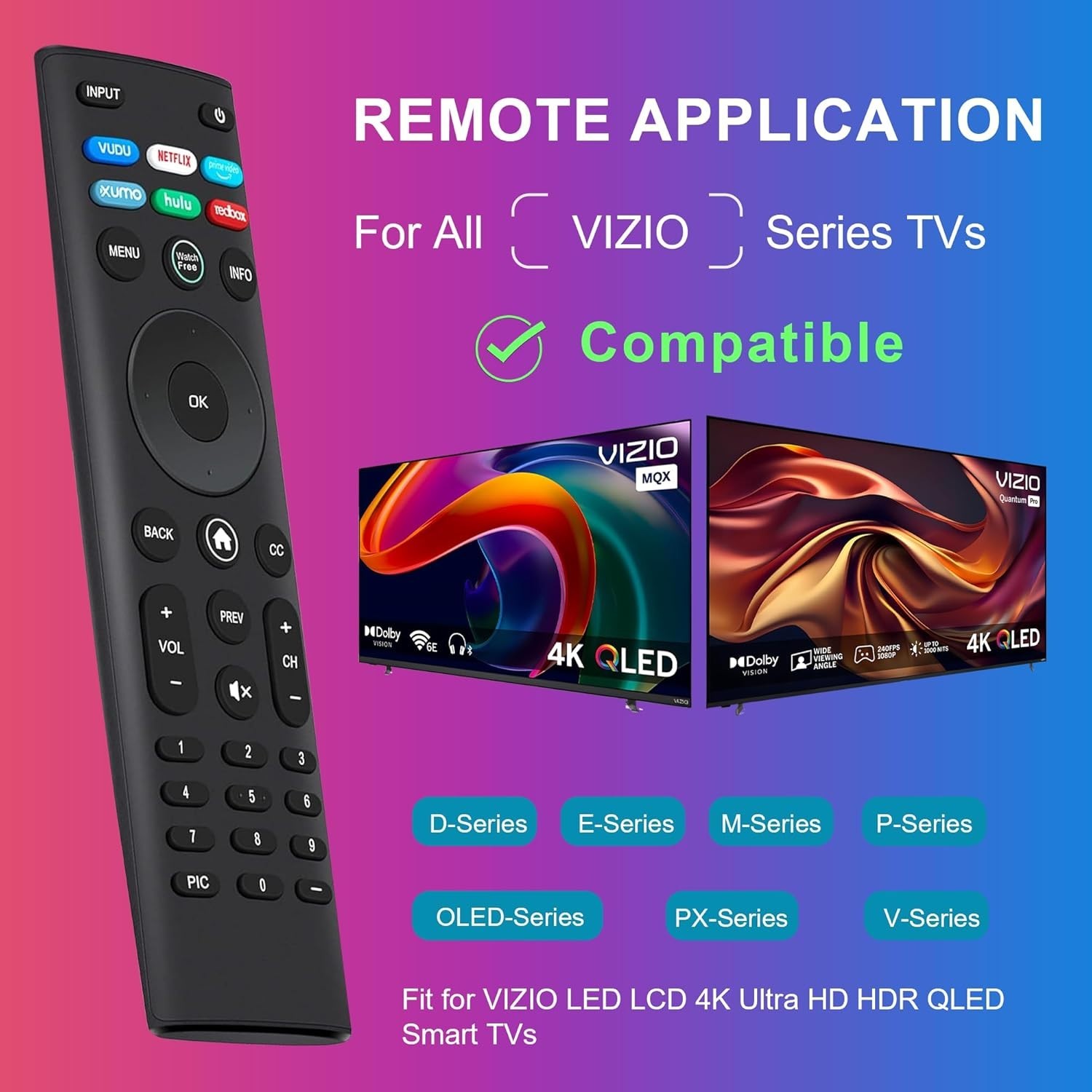 NEW Universal Remote Control For Vizio XRT140 136 260 270 Smart TV D E M P V PX