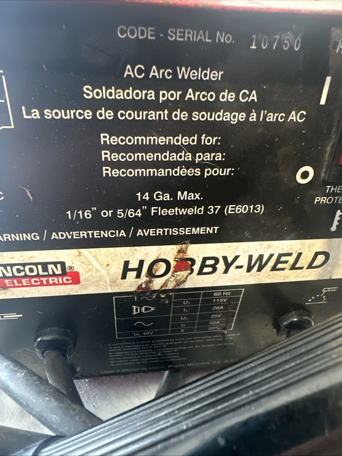 Lincoln Electric Hobby Weld Ac Arc Welder Used Works Great