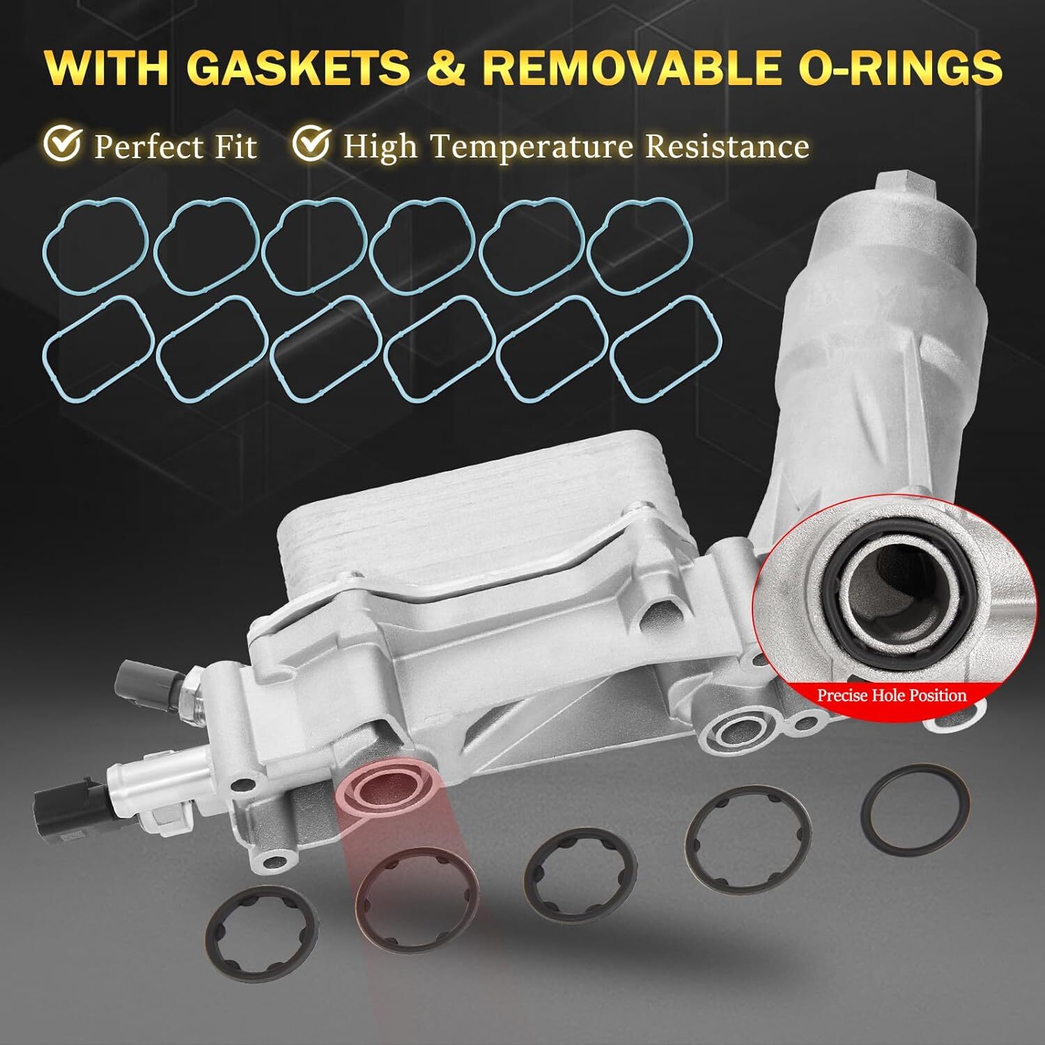 Full Aluminum Oil Filter Housing Fit For 2017-2018 Dodge Jeep Chrysler Ram 3.6L