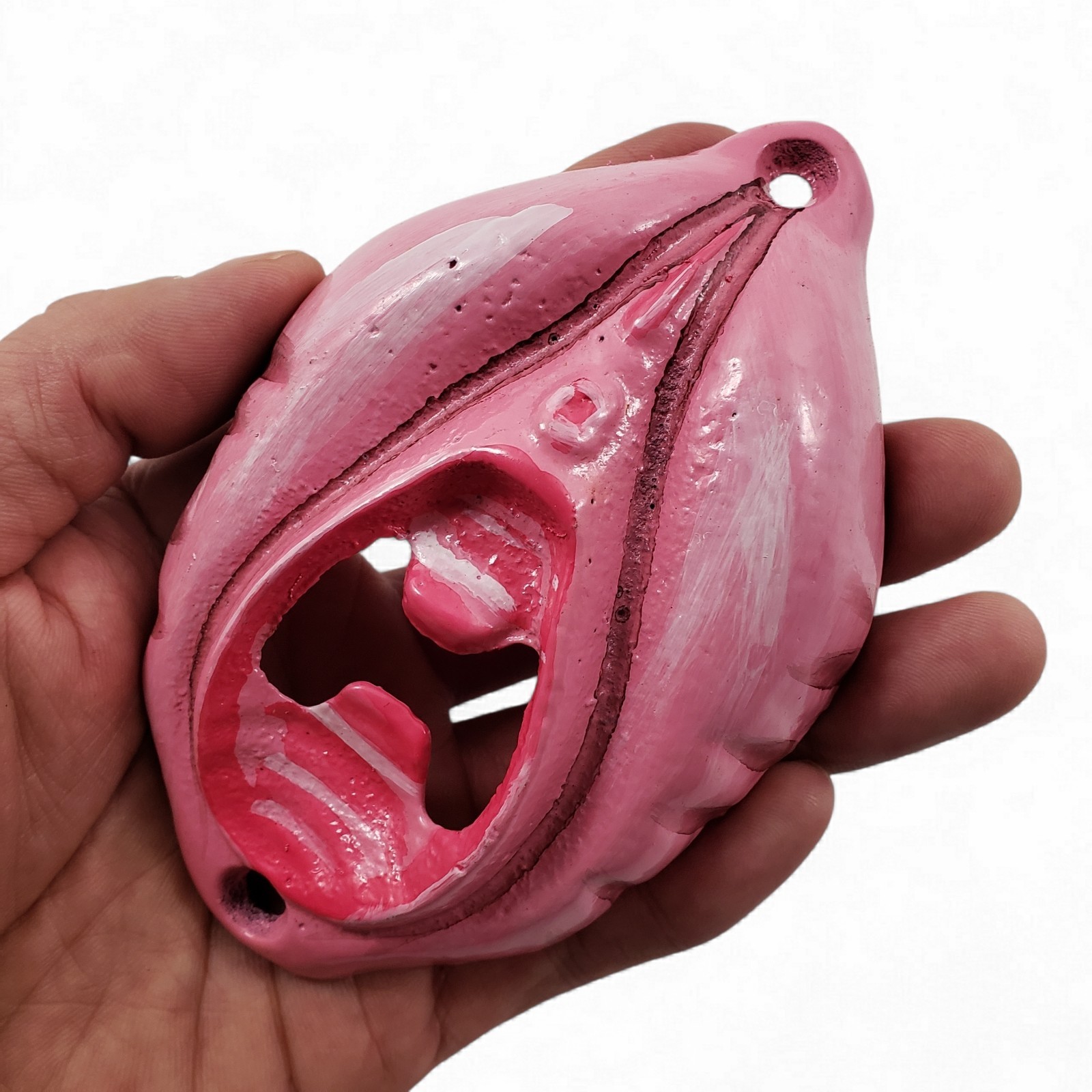 Pink Female Genitalia Bottle Beer Opener Wall Mounted Cast Iron Bar Decor