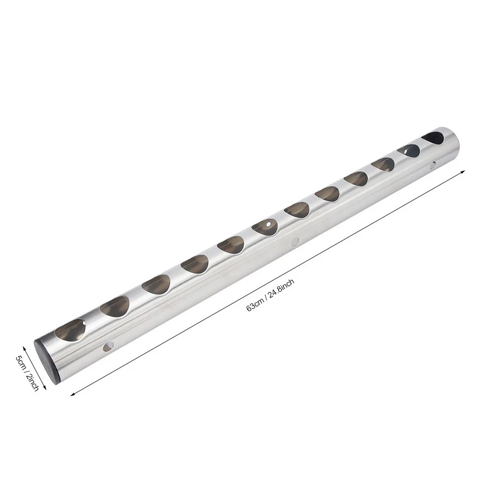 Stainless Steel Wine Rack Bar Wall Mounted Kitchen Holder 12 Bottles