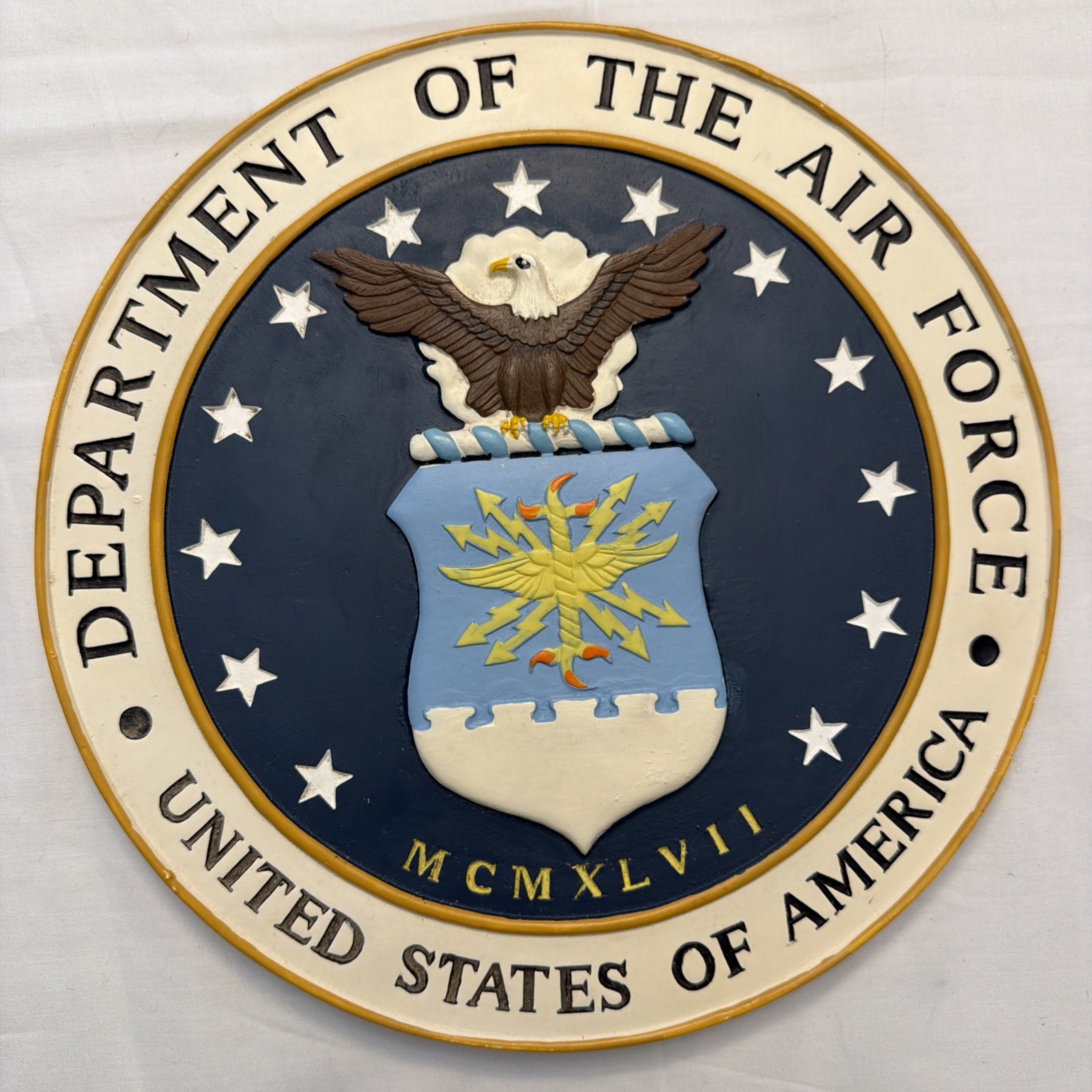 Dept Of The Air Force Stepping Stone Poly Resin Hanging Wall Plaque 9”