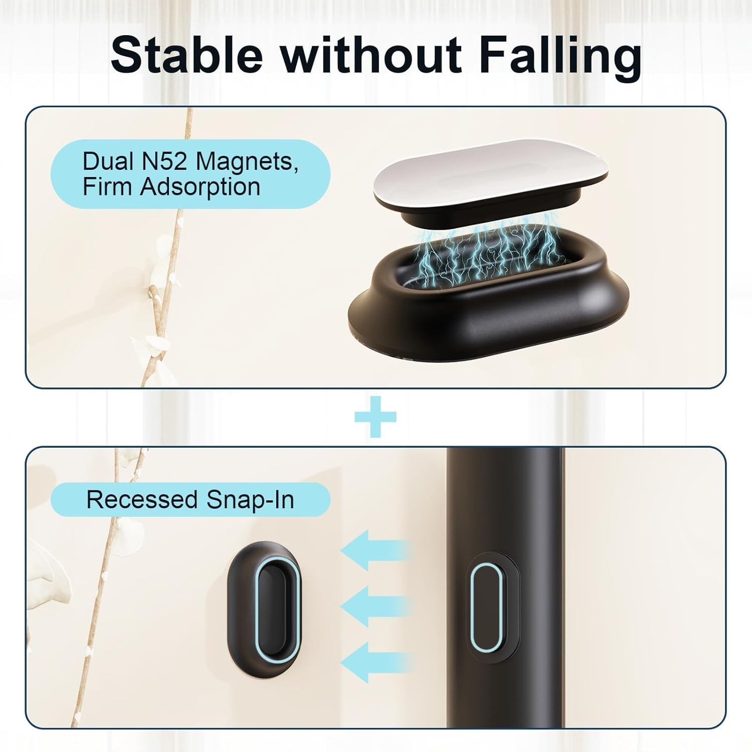 Magnetic Remote Control Holder Self-Adhesive Wall Mount, 6 Pack 6 Black