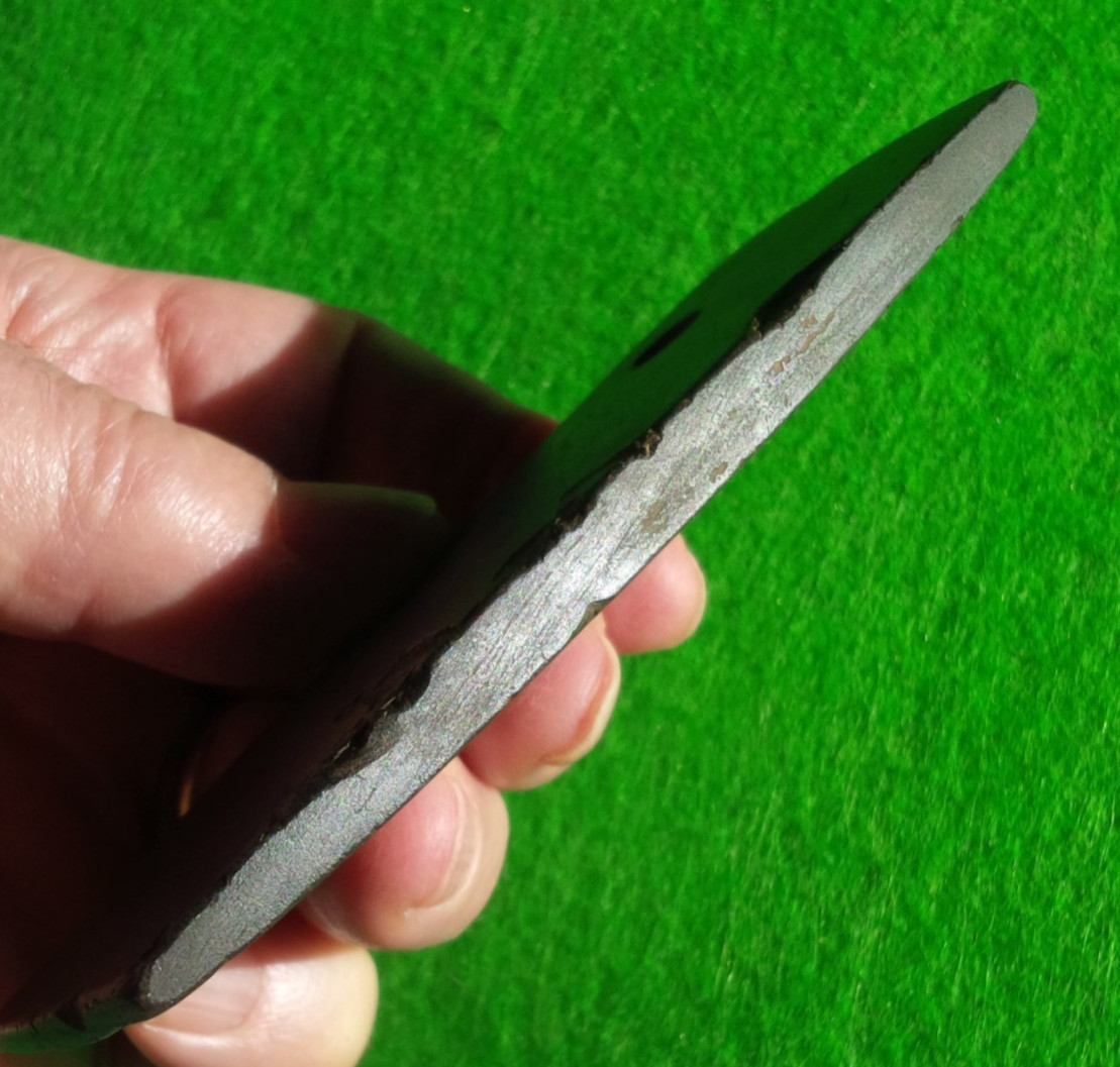 4-3/8" DRILLED SLATE PENDANT KENTUCKY ARROWHEAD AUTHENTIC INDIAN ARTIFACT GORGET