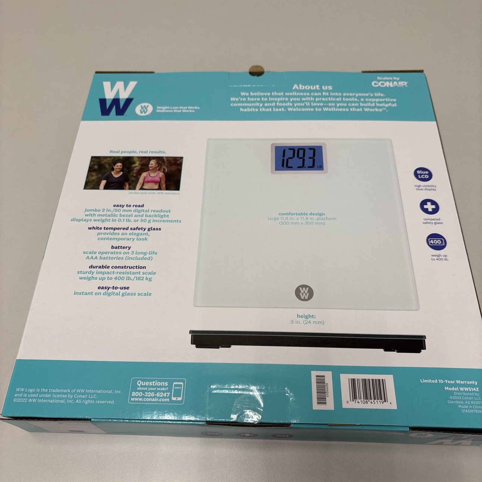 Conair Weight Watchers Digital Glass Scale - Tempered Safety Glass G132