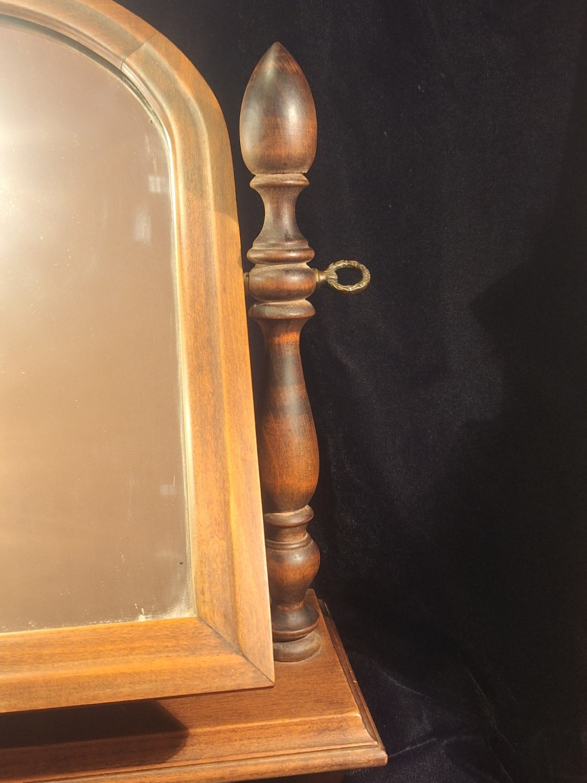 Antique Wood Tabletop Vanity Dressing Table Swivel Mirror by Schulze & Van Stee