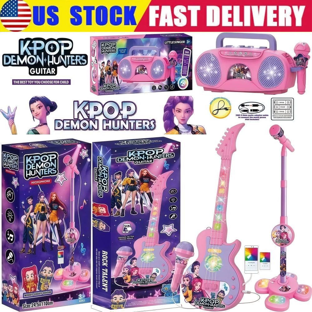 Cosplay KPOP Demon Hunters Music Microphone – Kids Toy Light-Up Singing Gift New