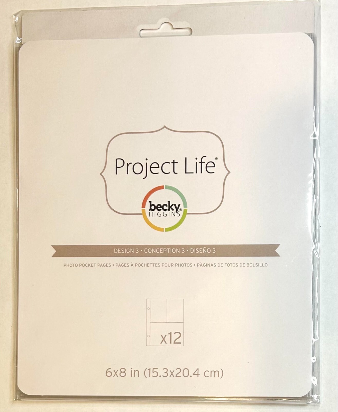 3 Pk Project Life Photo Pocket Pages 6"X8" 12/Pkg Design Scrapbooking Journaling