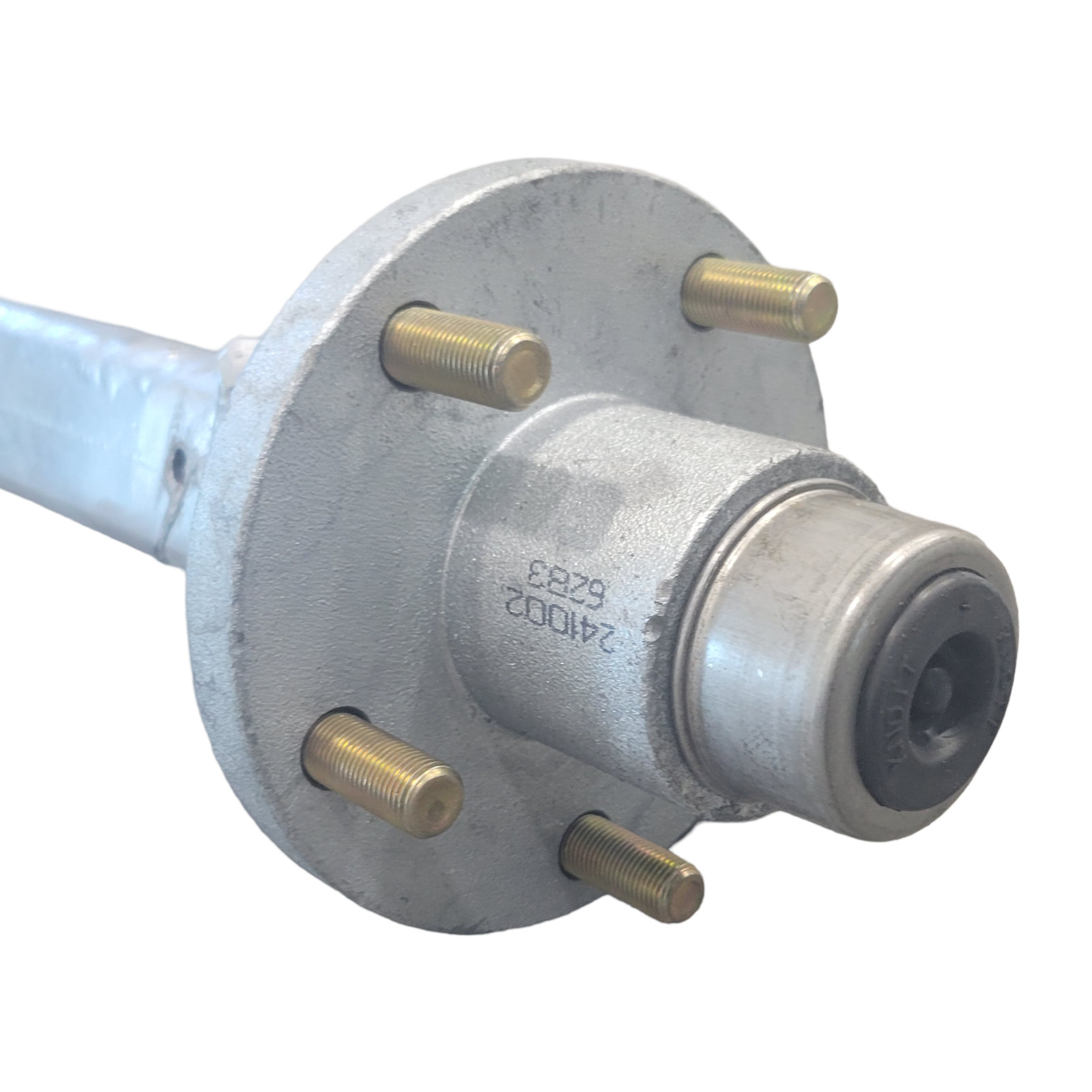 Knott 2500lb 65 in Hub Face Galvanized Square Boat Trailer Axle 5 Lug Idler Hubs