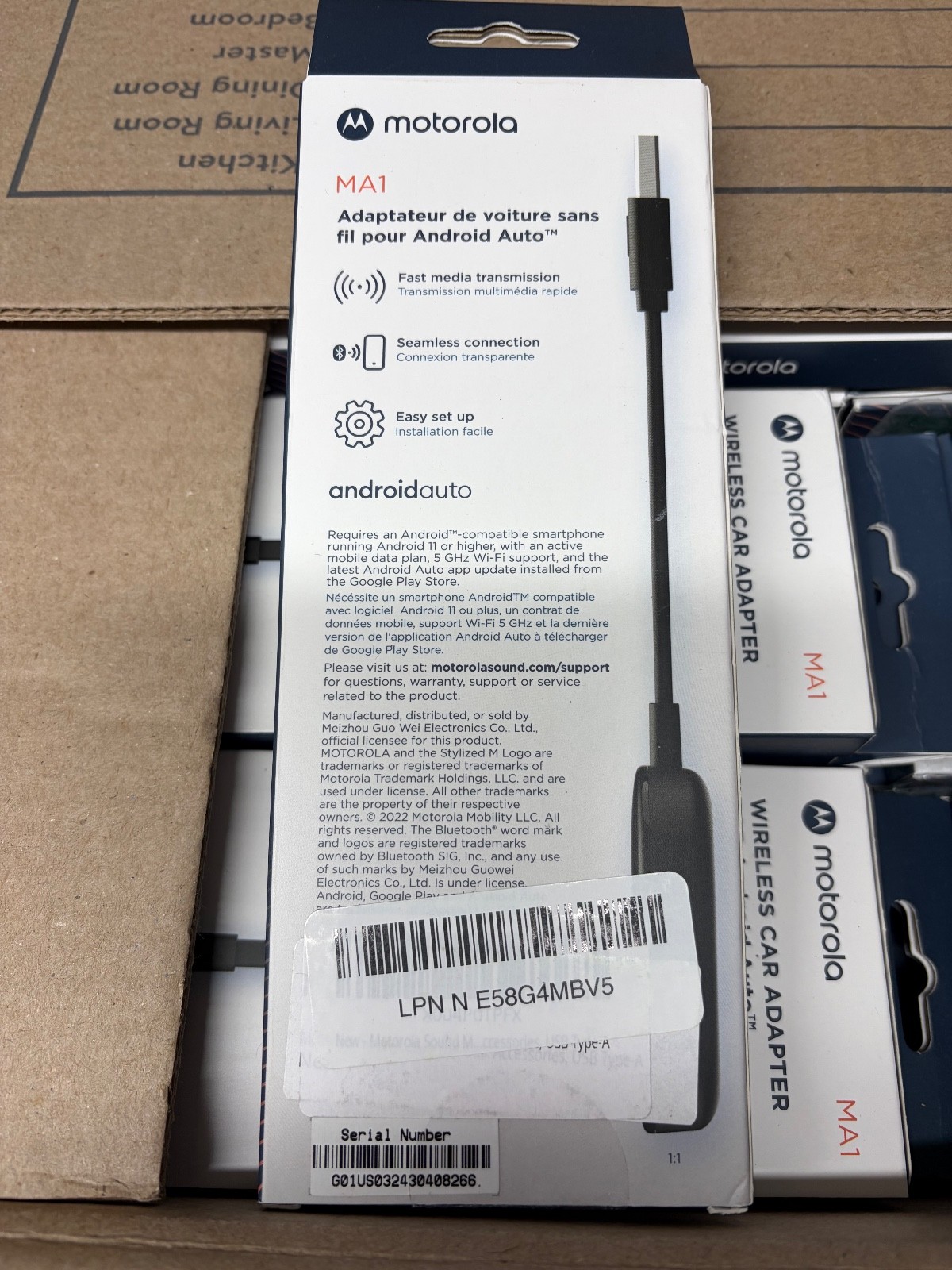 Used Motorola Sound MA1 Wireless Car Adapter For Android Audio