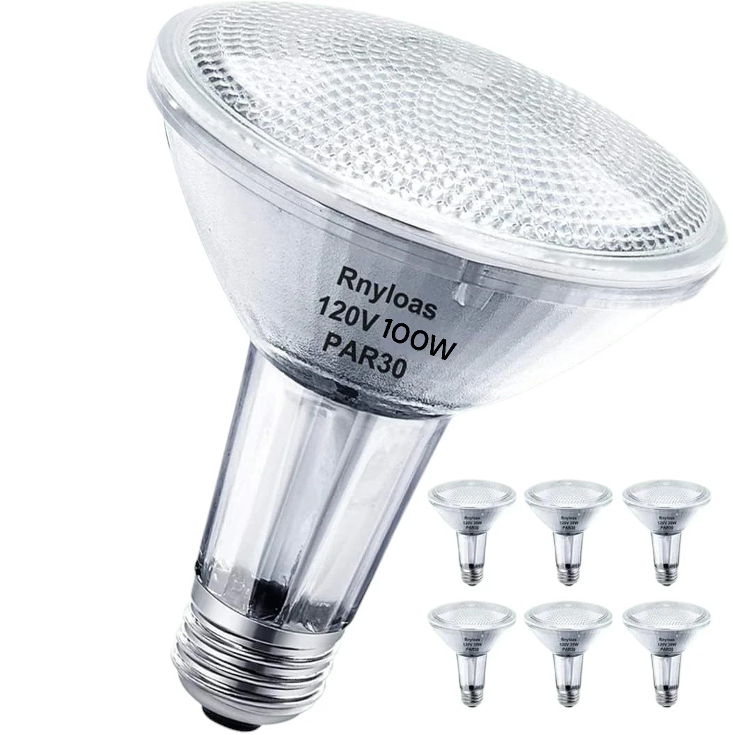 6 Pack PAR30 Long Neck Flood Light 100W 100 Watt with E26 Base