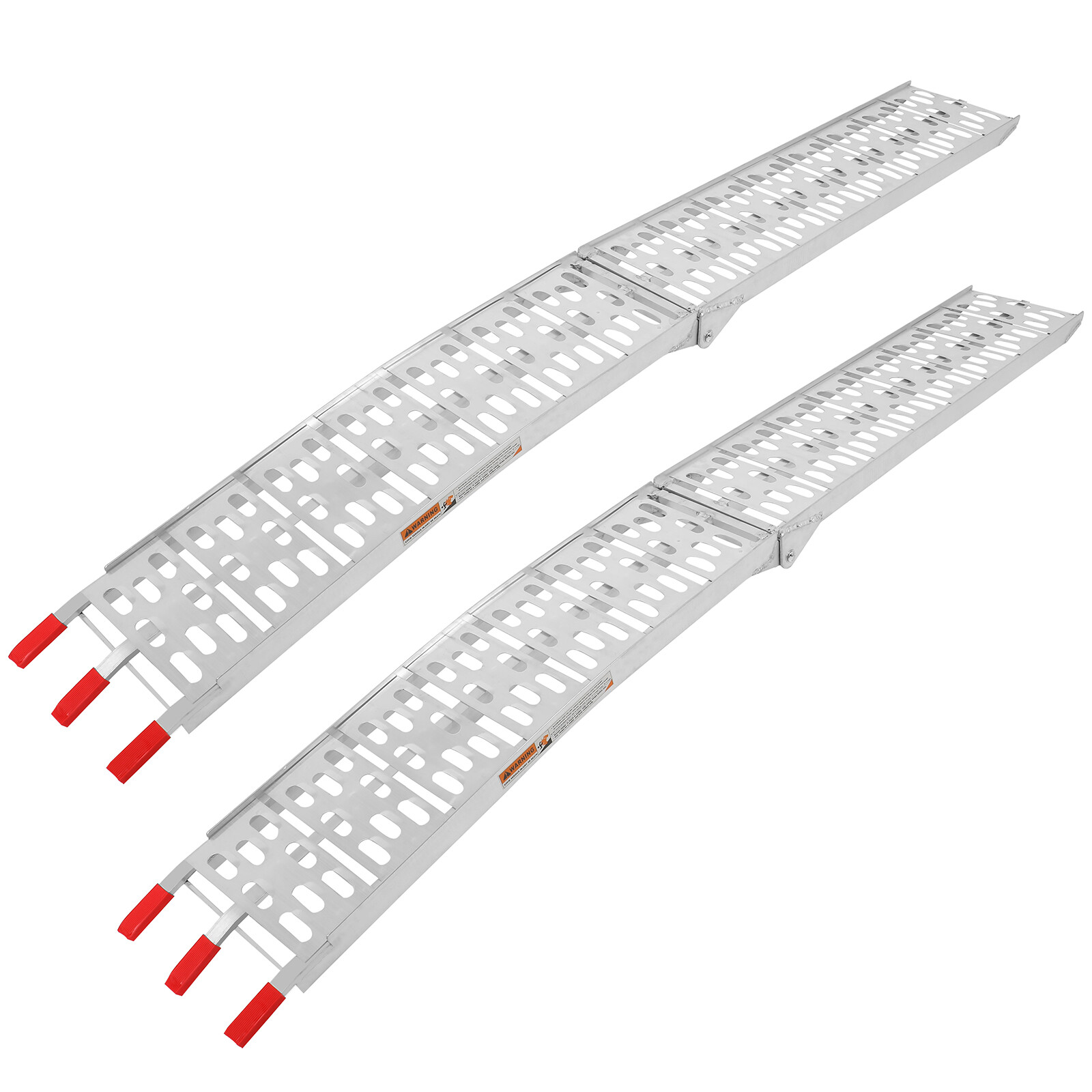 Pair 7.5 ft Aluminum Arched Motorcycle ATV/UTV Truck Lawn Folding Loading Ramps