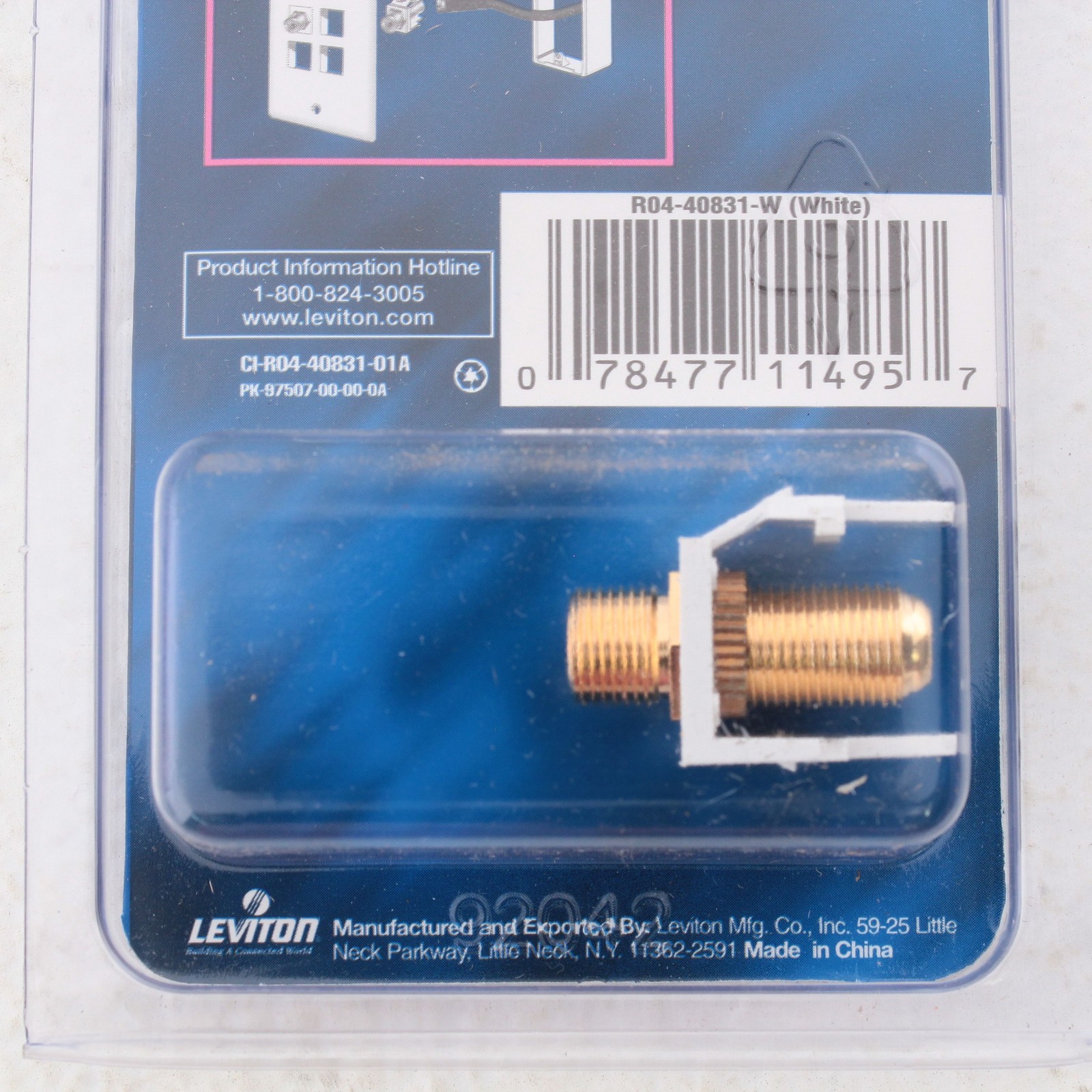 10 Leviton White Quickport Gold Coaxial Cable Connector Jacks 40831-W