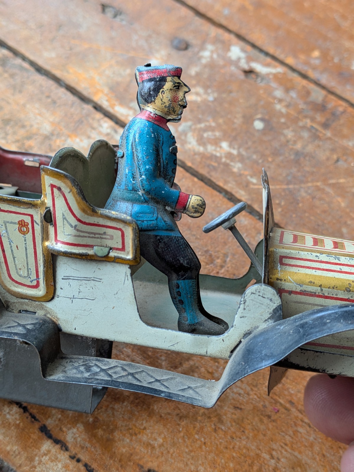 Parts Gunthermann Lehmann German Tin Touring Limousine Wind Up Toy Car Driver