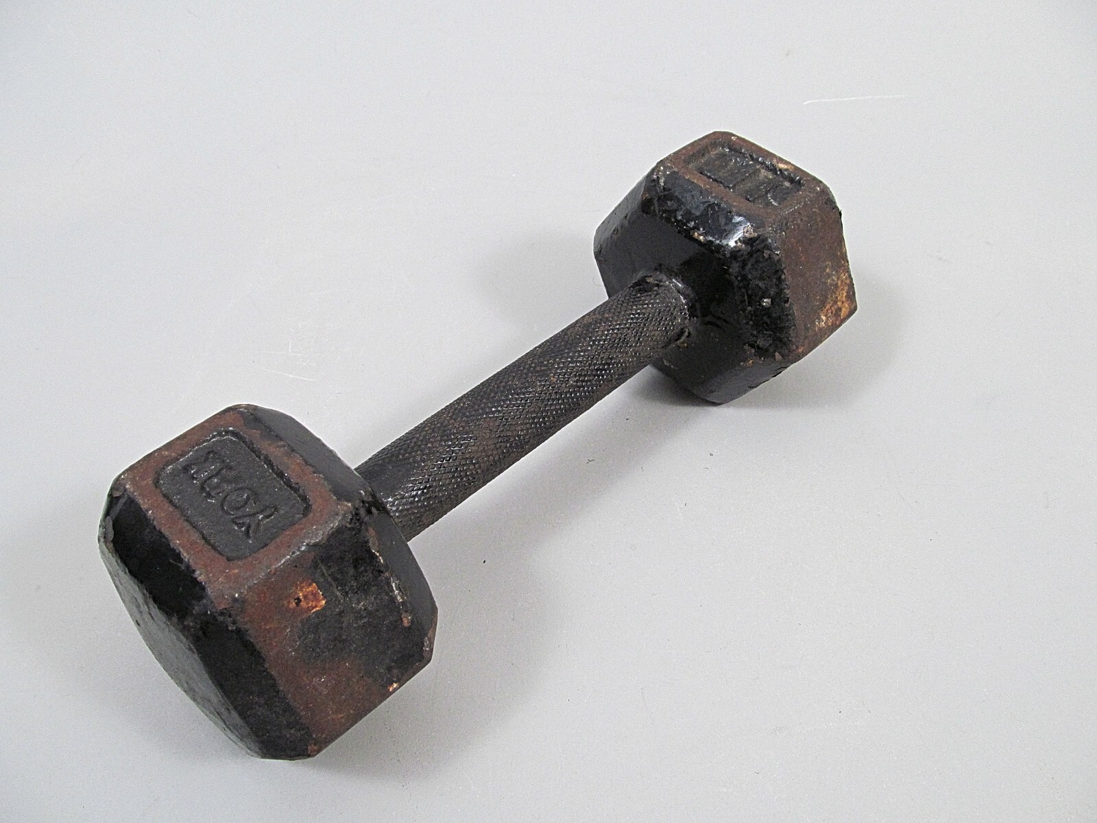 Vintage York 10 lb Cast Iron Hex Dumbbell