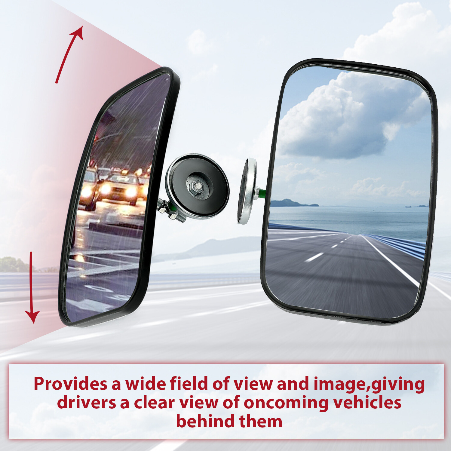 Magnetic Rearview Mirrors For John Deere Gehl Skid Steer Loader W/Convex Mirror