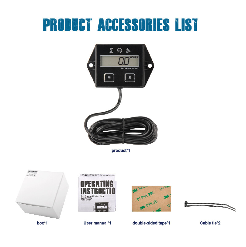 Digital Hour Meter Tachometer Maintenance Reminder User Shutdown For Lawn Mower