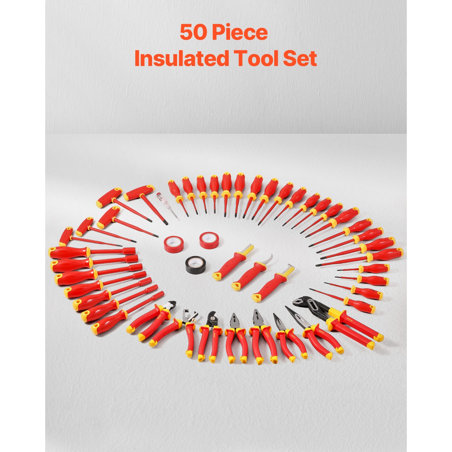 Uimoso 50-Piece Insulated Screwdriver Kit for Electricians, Rated 1000V