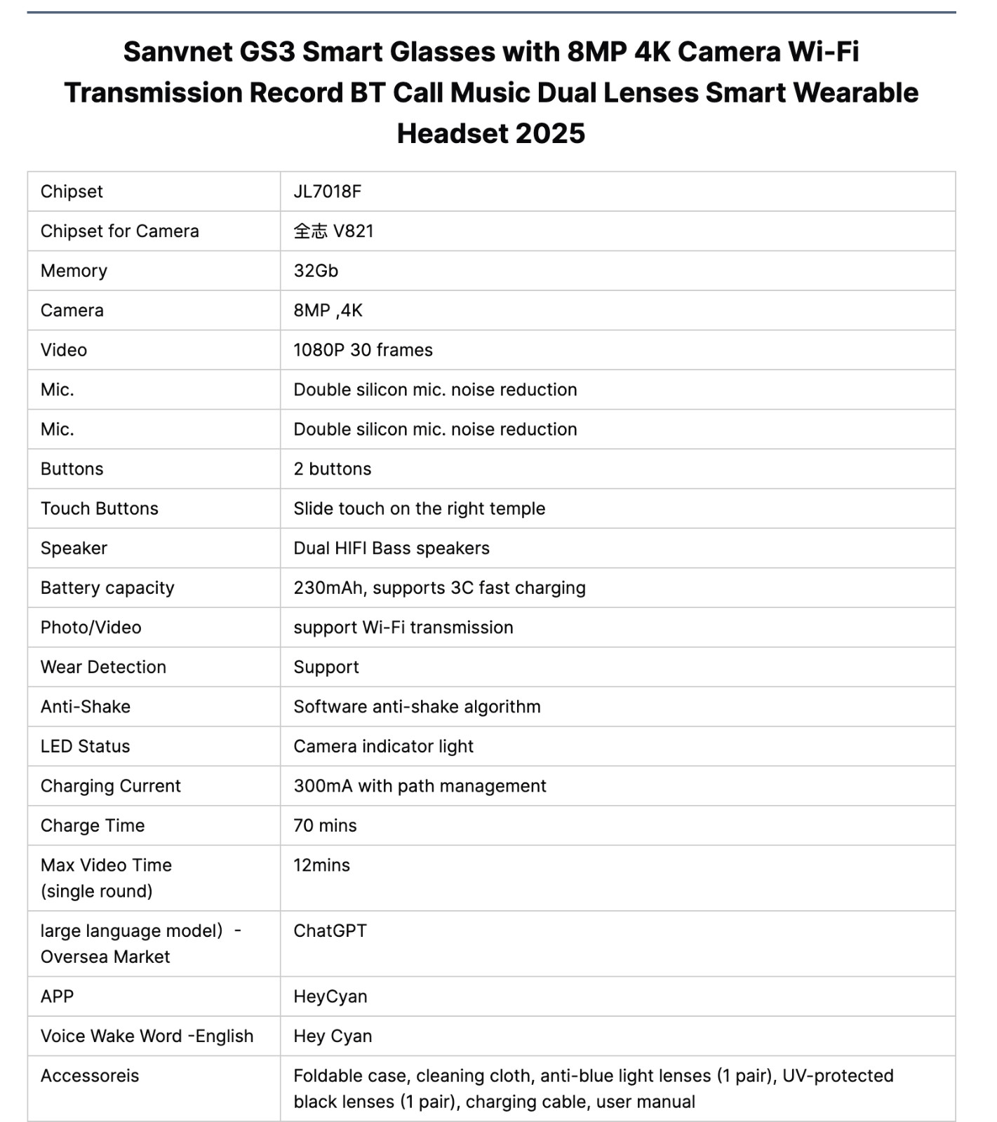 4k Smart AI Glasses for Men, Women, 8 MP Camera, Open-Ear Speakers, 1080p HD