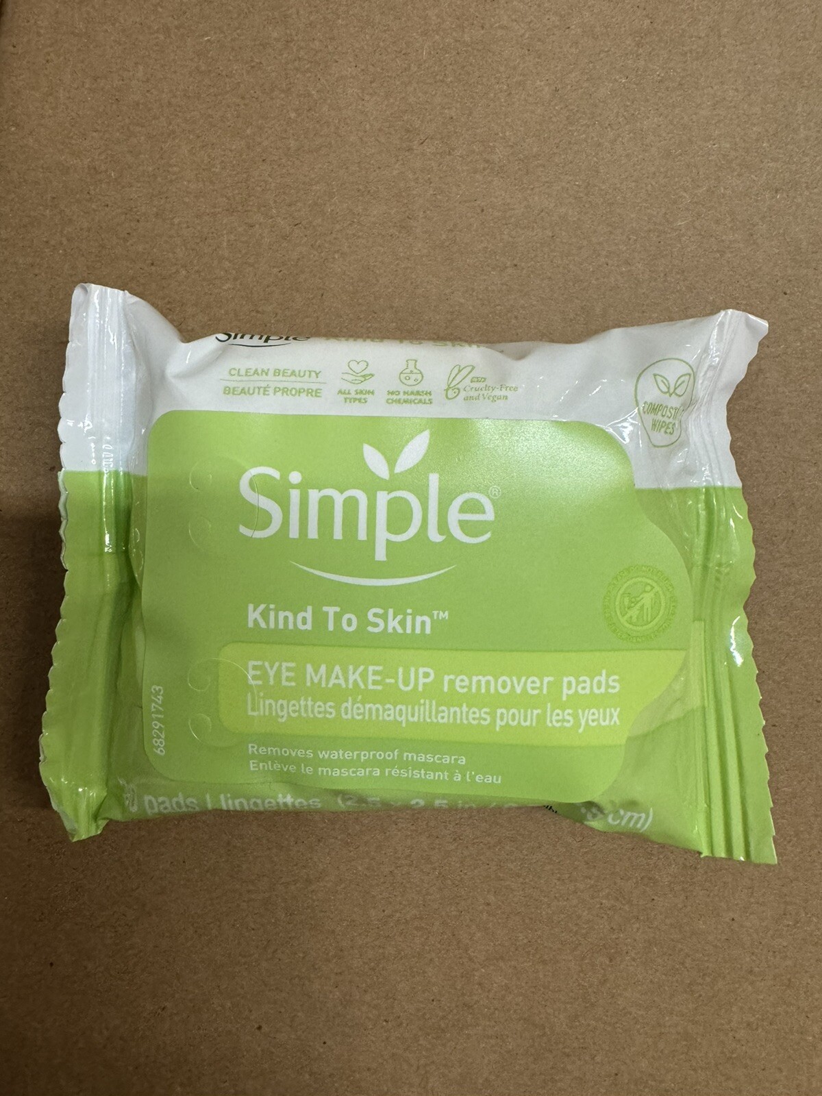 Simple Eye Make-Up Remover Pads 30 Count 2.5” x 2.5” (6 Pack) Sealed