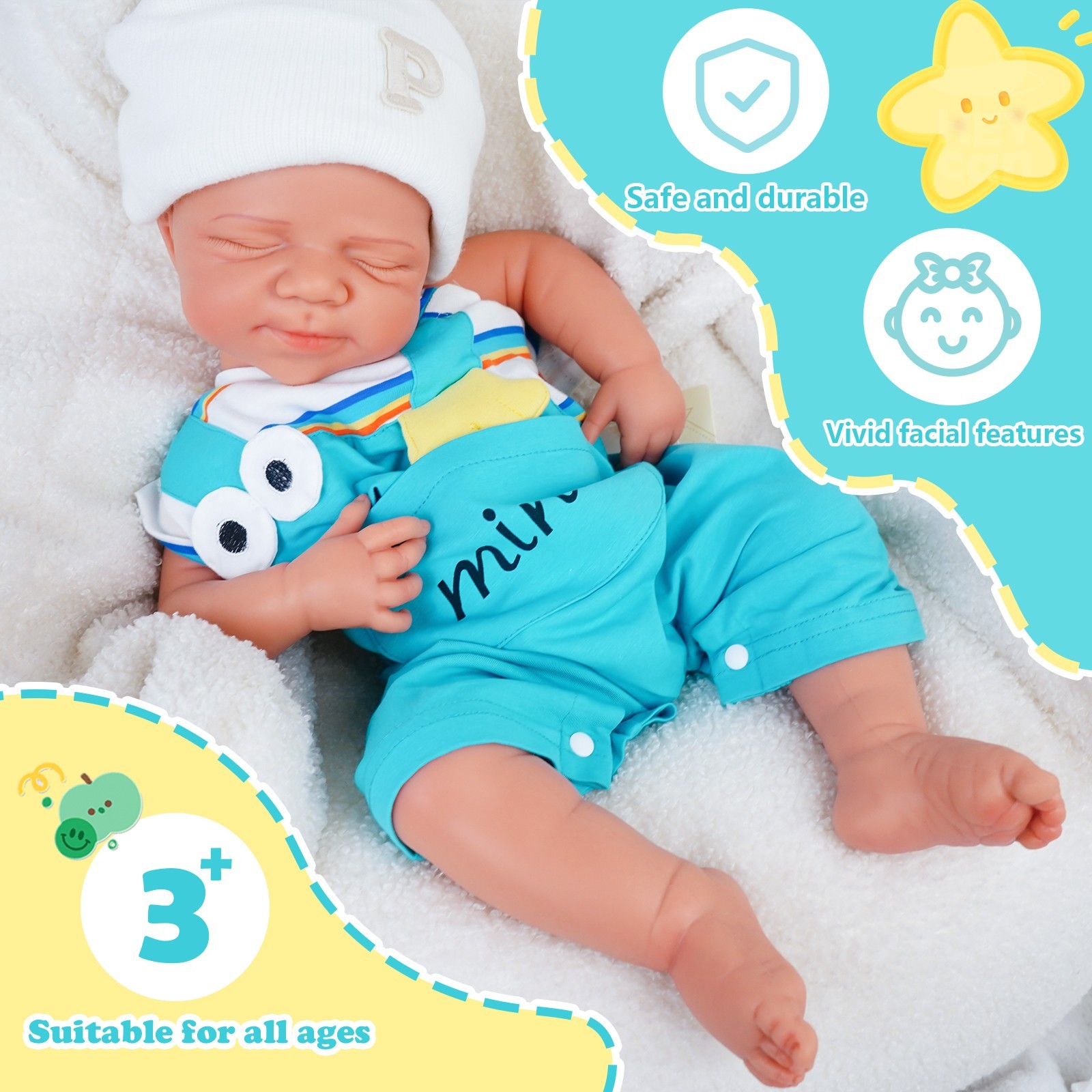 19.68'' solid silicone doll silicone reborn doll silicone boy doll toys gifts