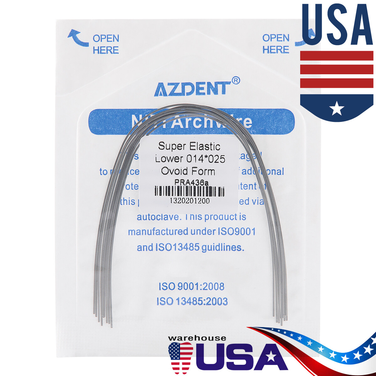 ortodoncia dental súper elástica niti arco cables Forma ovoide rectangular