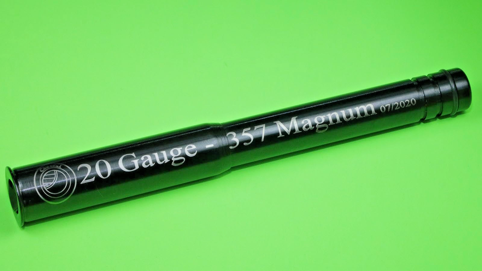 20ga to 357 Magnum /38 Special Shotgun Adapter - Chamber Reducer 6" Long