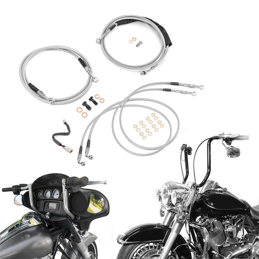 16"-18" Handlebar Brake Clutch Cable TBW For 17-20 Harley Touring FLTR FLHR ABS