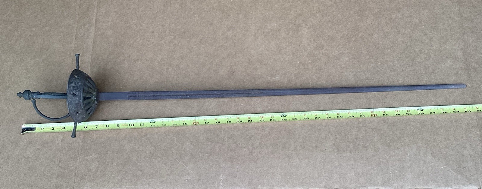 Vintage Cup Hilt Rapier Sword Used Collectible Fencing Decor