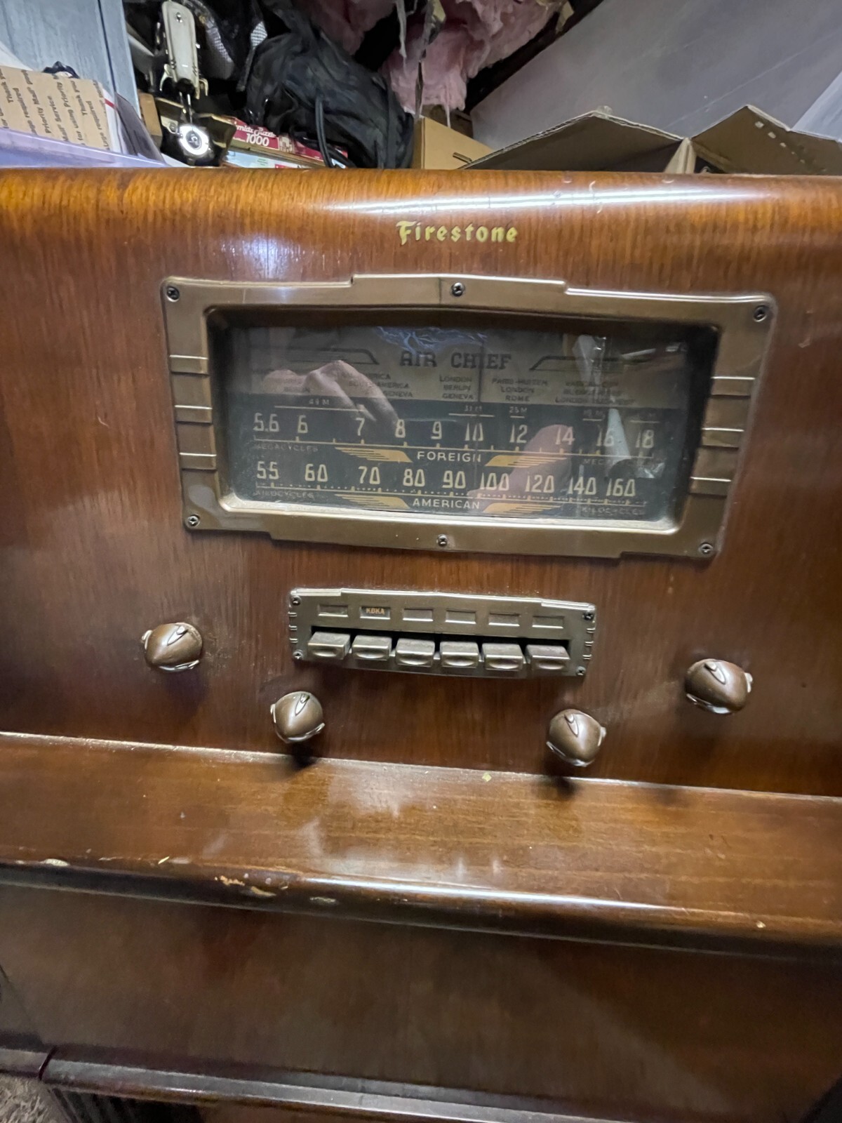 Firestone Air Chief PowerScope Radio Record Player Turn Table Superheterodyne