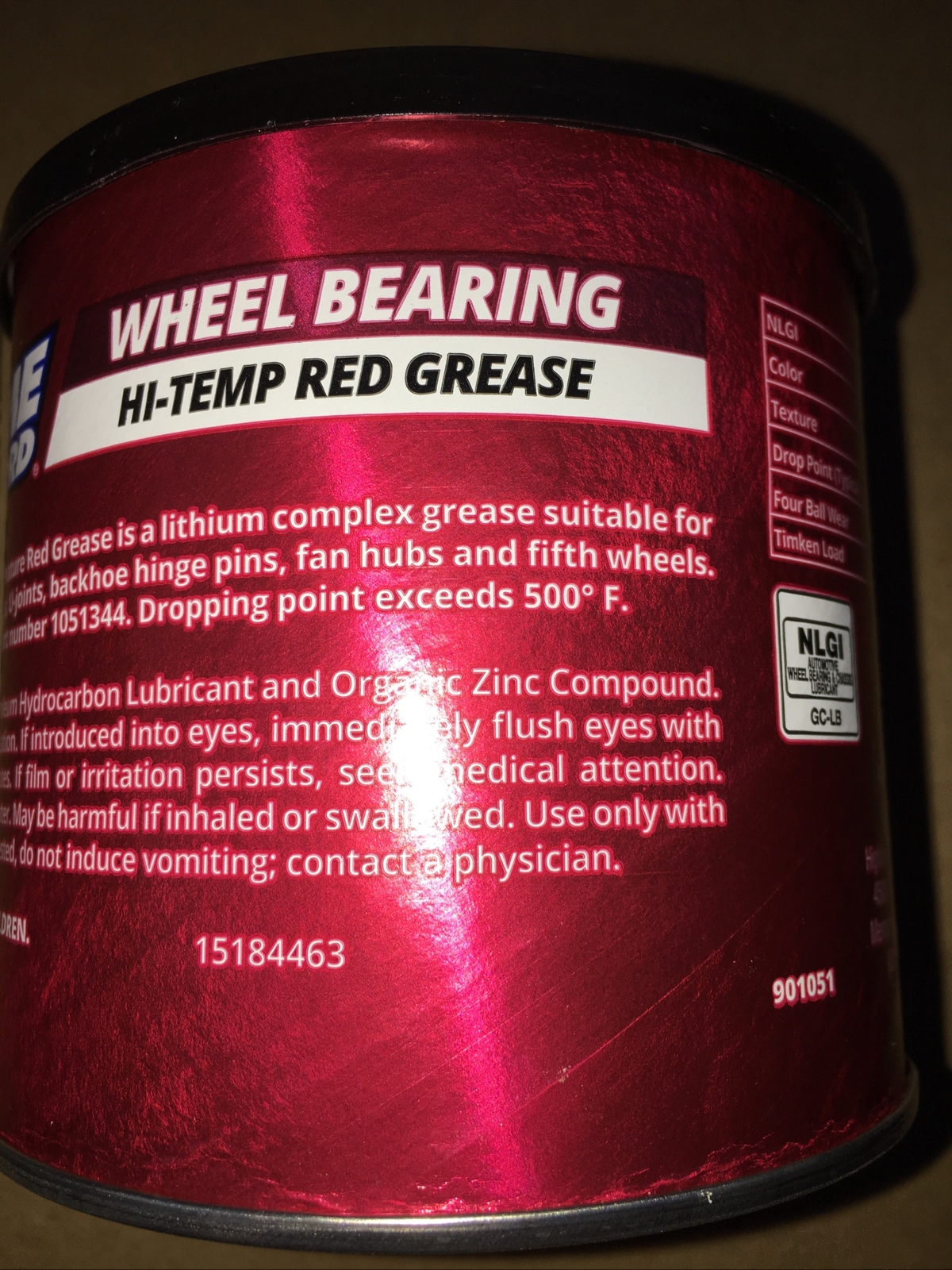 HI TEMP RED WHEEL BEARING GREASE GHT16 1 POUND NEW