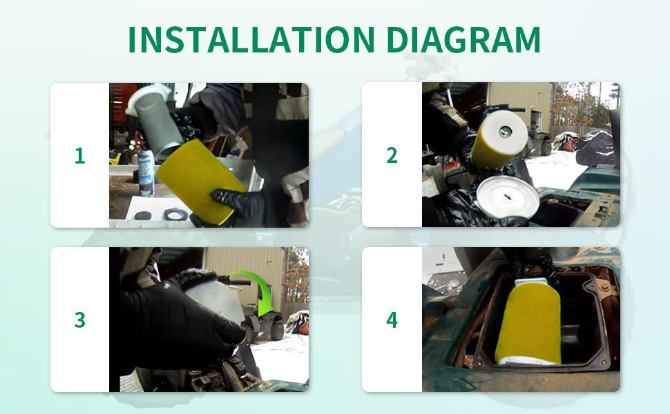Air Filter & Guide & END CAP For Yamaha Timberwolf 250 YFB250 YFB250FW 1992-2000