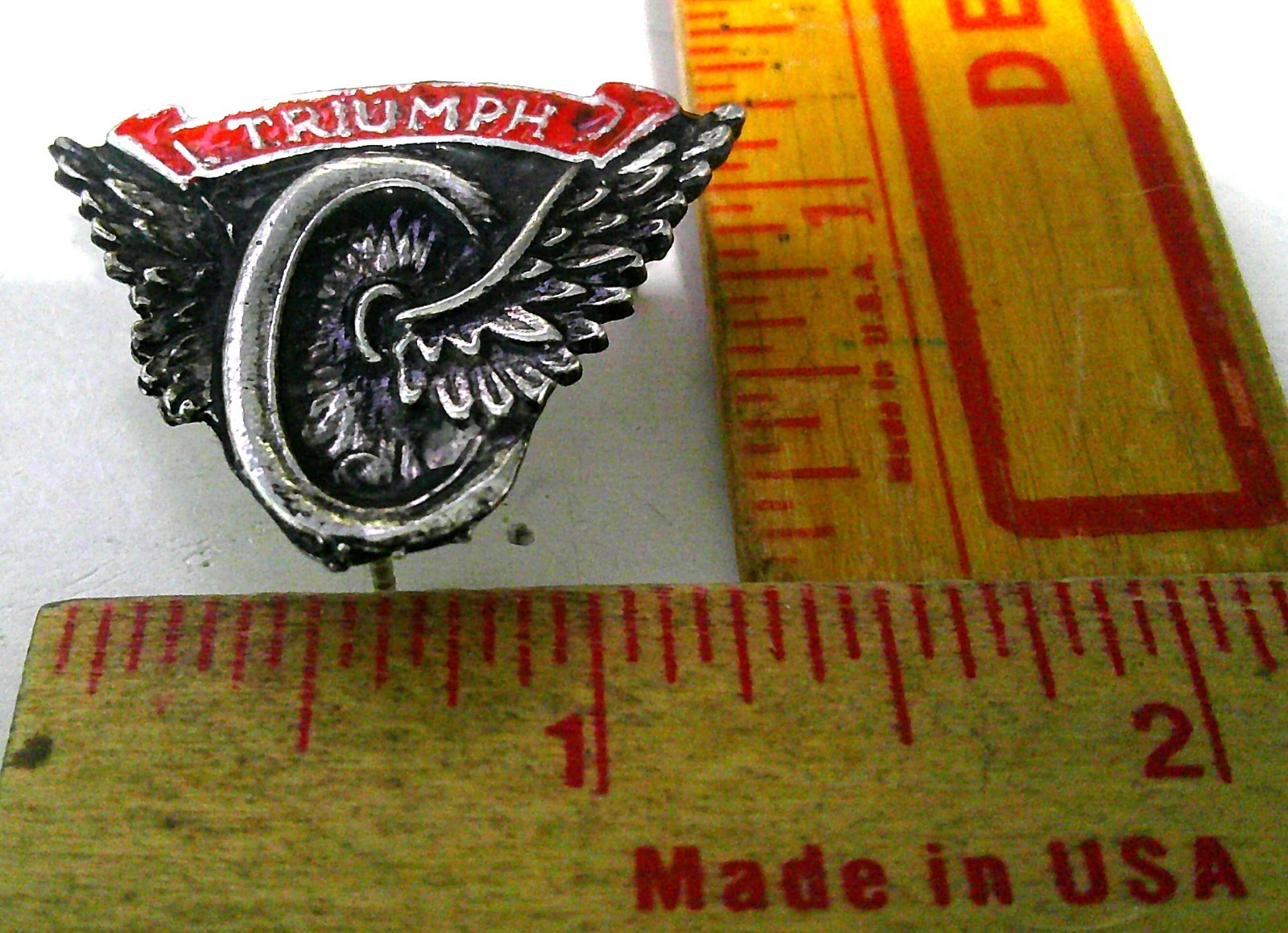 Triumph pin vintage collectible old British motorcycle pinback biker memorabilia