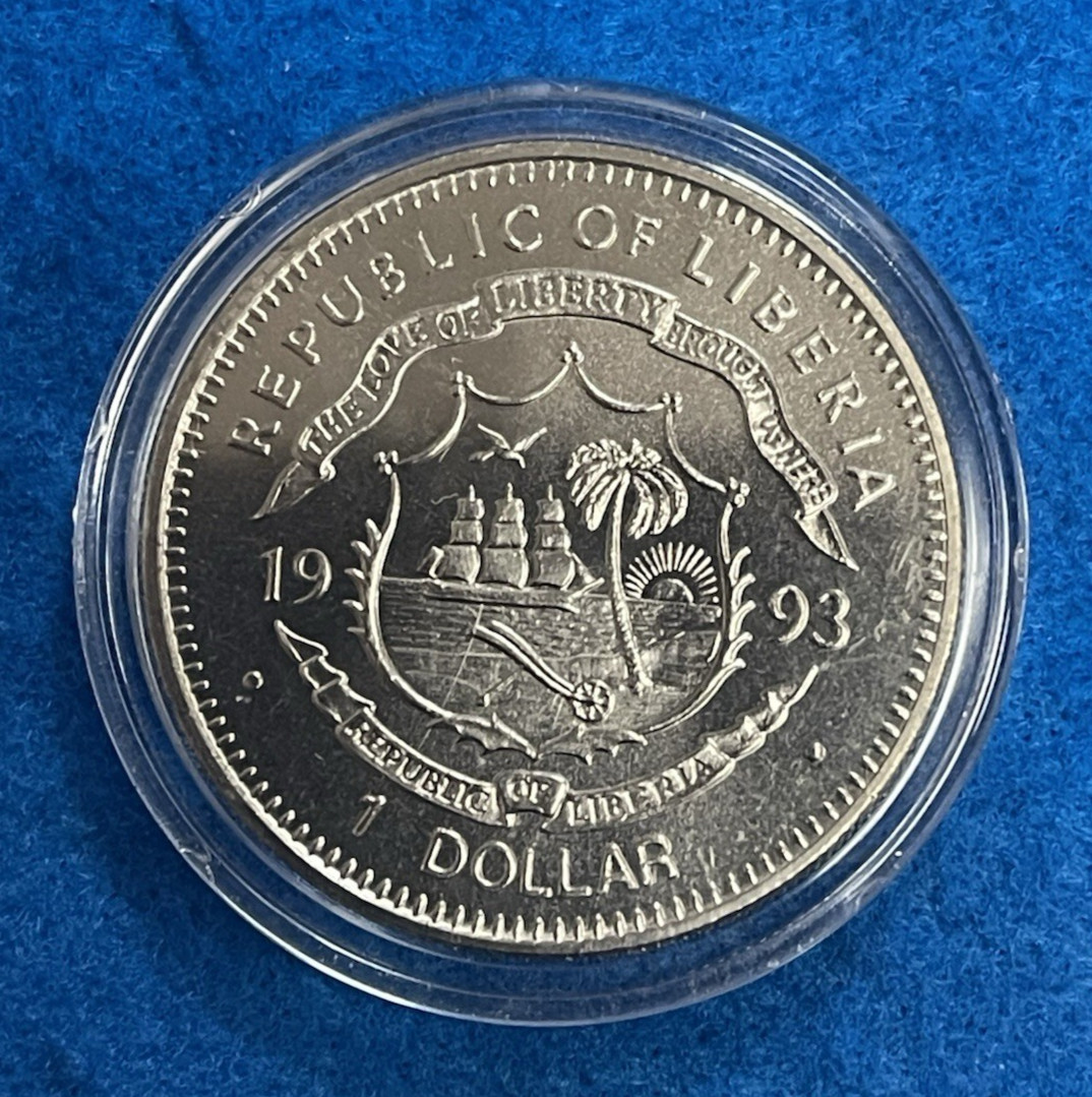1993 Republic of Liberia $1 Nolan Ryan Baseball Commemorative Coin KM#101
