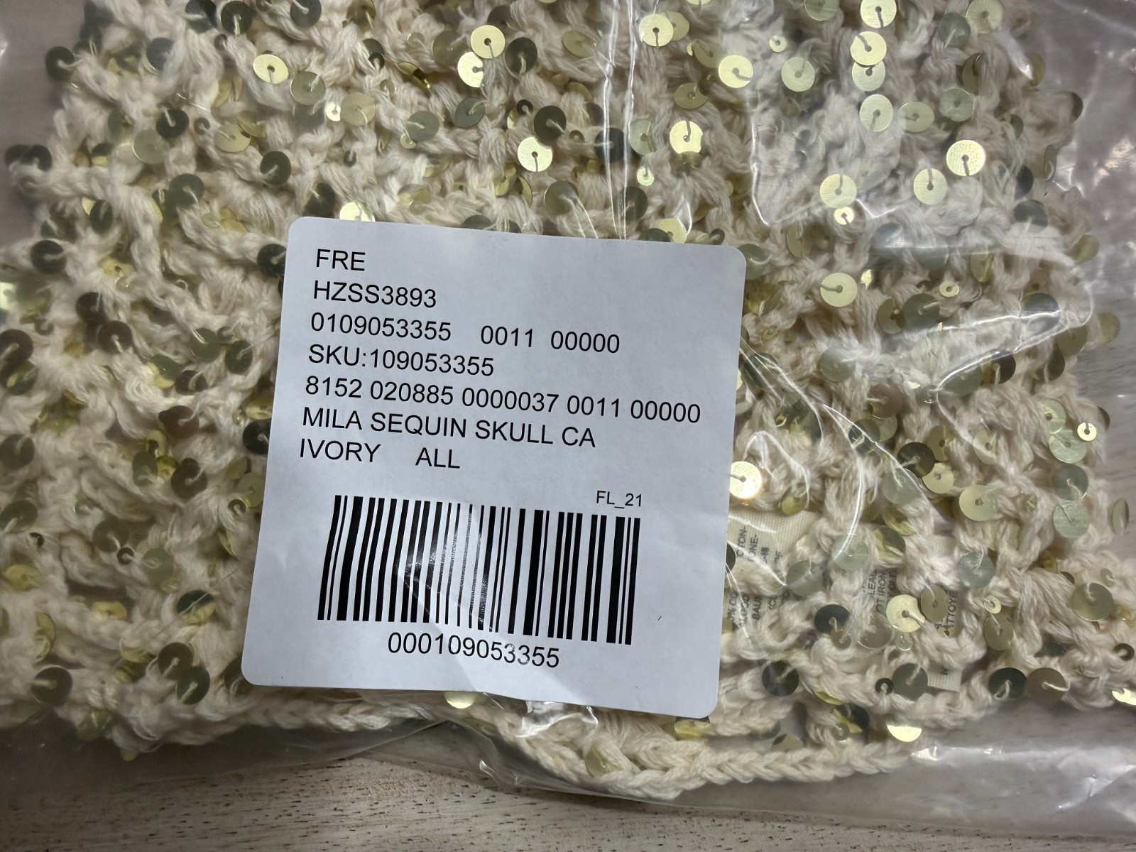 Free People Mila Sequin Disco Cap - For Women - Factory Sealed - One Size - NWT