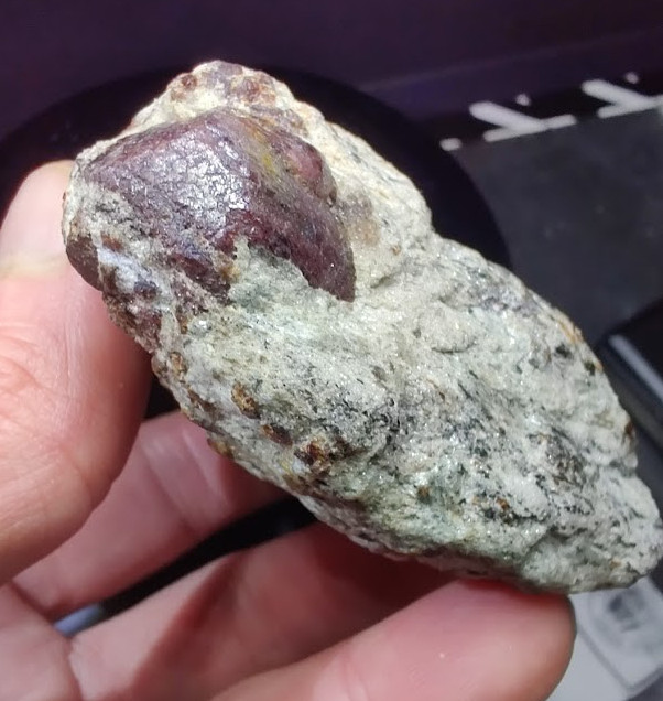 Large 1" Berry-Red Garnet in Silvery Mica Schist Staurolite Matrix-Roxbury CT