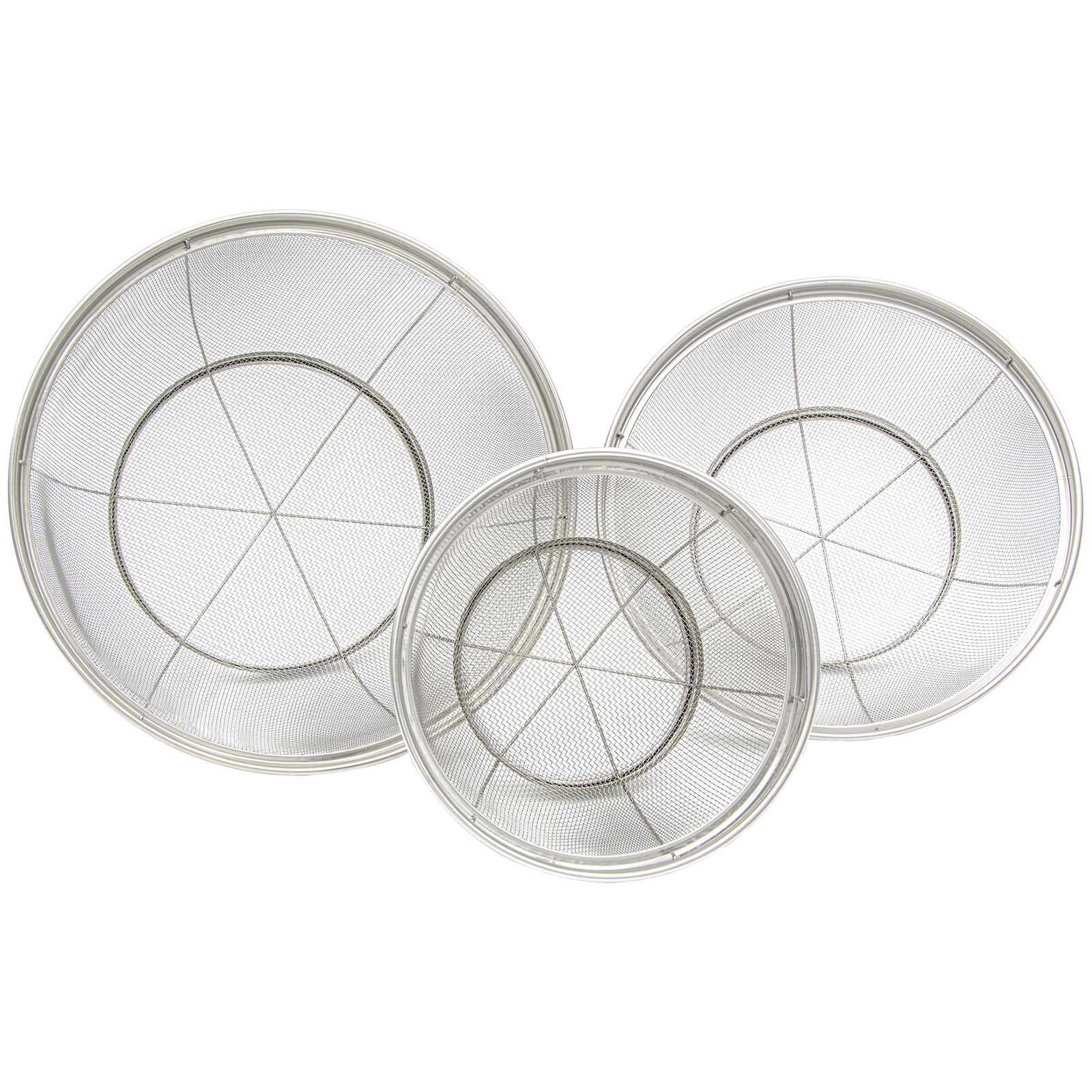 Kitchen-Rite Stainless Steel Mesh 3-Piece Colander Set